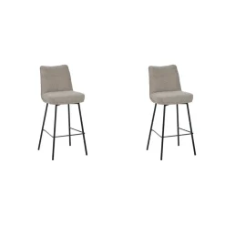 LABEL51 Barkruk Lennon - Naturel - Boucle - set van 2