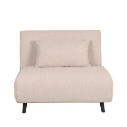 LABEL51 Slaapbank Single Bouclé Naturel/Zwart