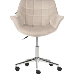 LABELLE - Bureaustoel - Beige - Fluweel