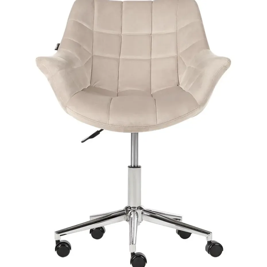 LABELLE - Bureaustoel - Beige - Fluweel