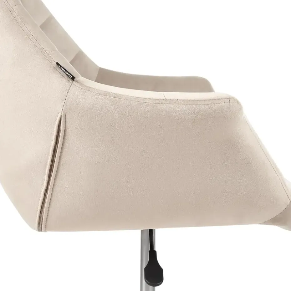 LABELLE - Bureaustoel - Beige - Fluweel