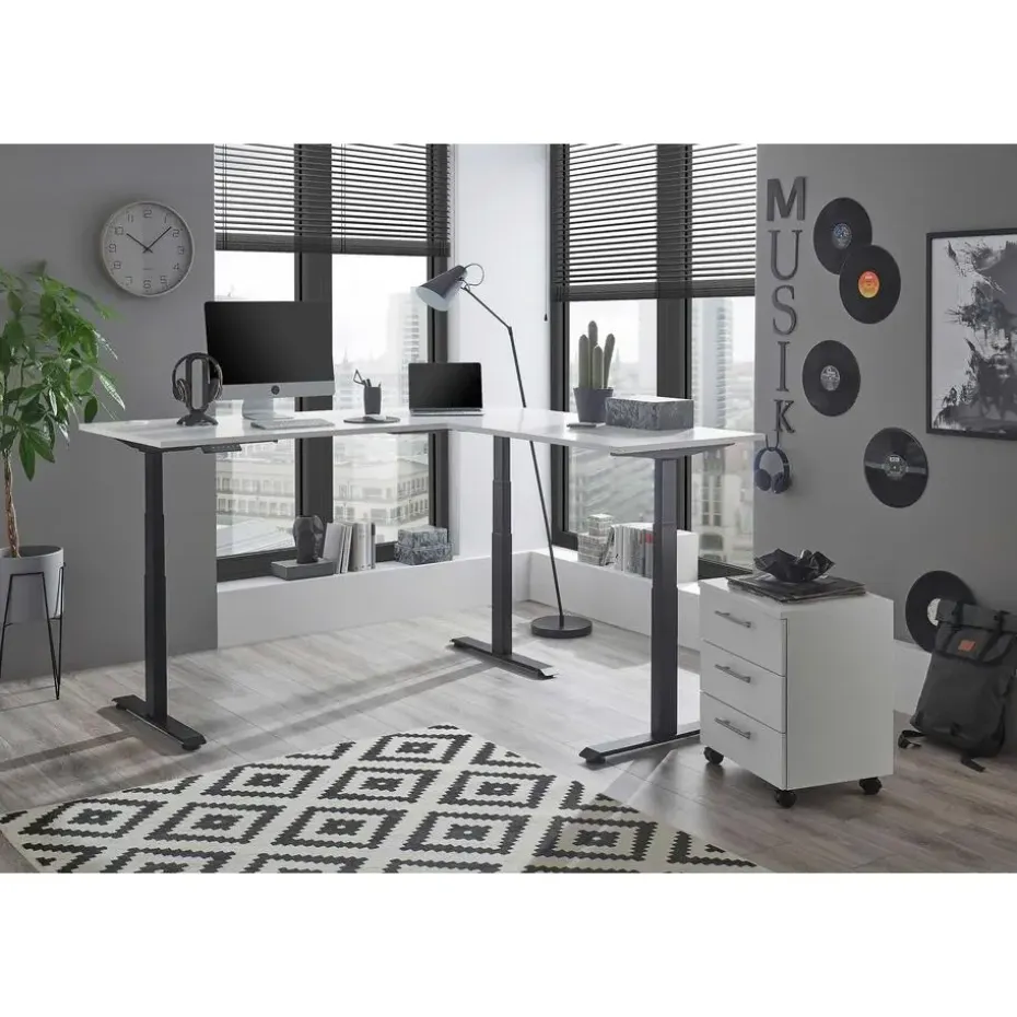 Ladeblok Ben - 3 lades - met wielen - wit