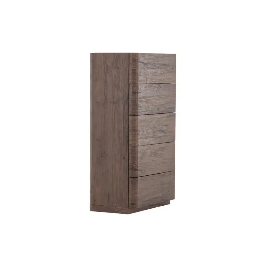 Ladekast 5 Lades - Donkerbruin MDF - 55x35x100cm - Noble