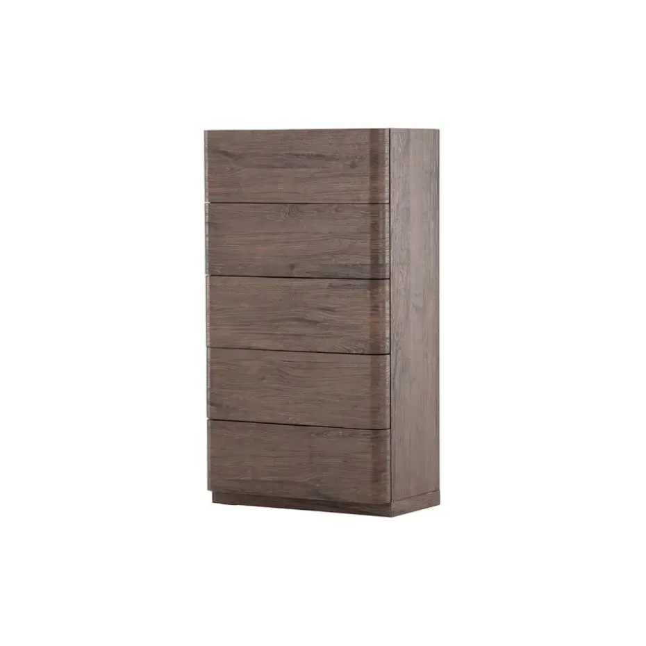 Ladekast 5 Lades - Donkerbruin MDF - 55x35x100cm - Noble