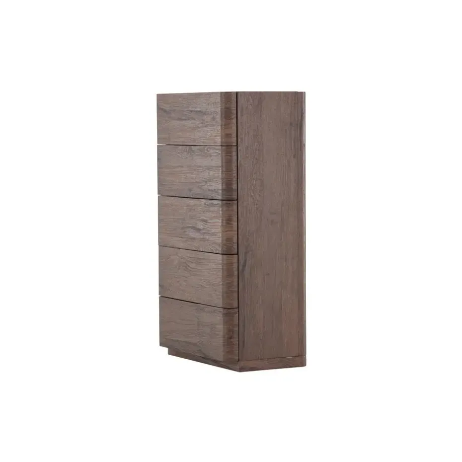 Ladekast 5 Lades - Donkerbruin MDF - 55x35x100cm - Noble