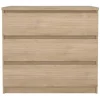 Ladekast Naia 3 lades - eikenkleur - 70,1x77x50 cm