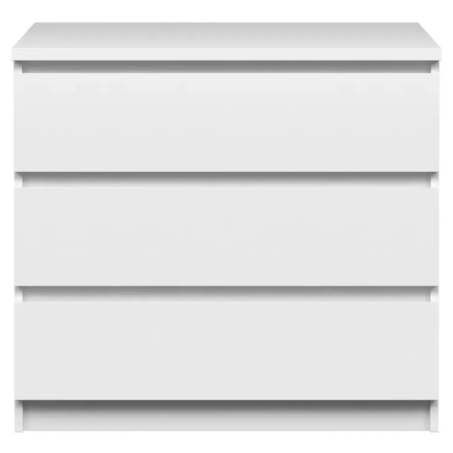 Ladekast Naia 3 lades - hoogglans wit - 70,1x76,8x50 cm