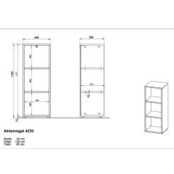 Lage boekenkast Osmond 45cm - grafiet
