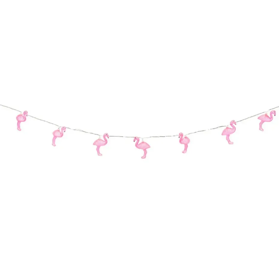 Lampen koord - flamingo LED - 10 lampjes - zonne-energie