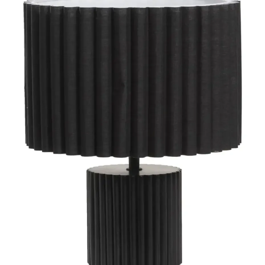 Lampvoet Riv - zwart hout - E27 - 21xØ12 cm