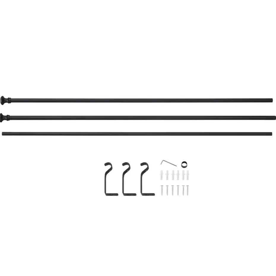 Lange gordijnroede - uitschuifbare gordijn rail - stang van 250-360 cm - zwart