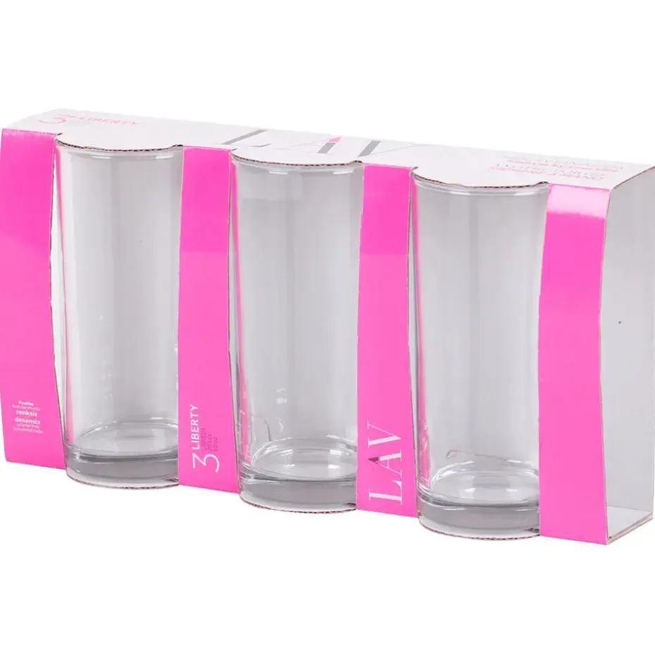 LAV Waterglazen Liberty - transparant glas - 3x - 295 ml