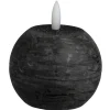LED kaars Bal - zwart - Ø8 cm