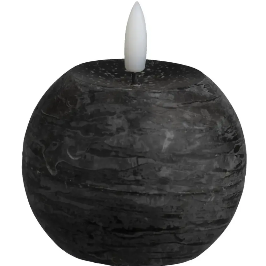 LED kaars Bal - zwart - Ø8 cm