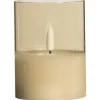Led kaars in glas - goudkleurig - 10xØ7,5 cm