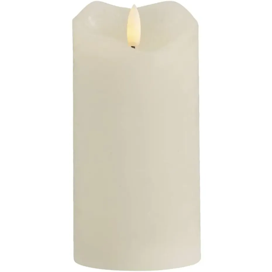 LED kaars rustiek - off-white - 15xØ7,6 cm
