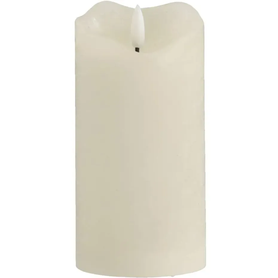 LED kaars rustiek - off-white - 15xØ7,6 cm