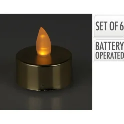 LED theelichtjes/waxinelichtjes - 6x - goud - 4 cm