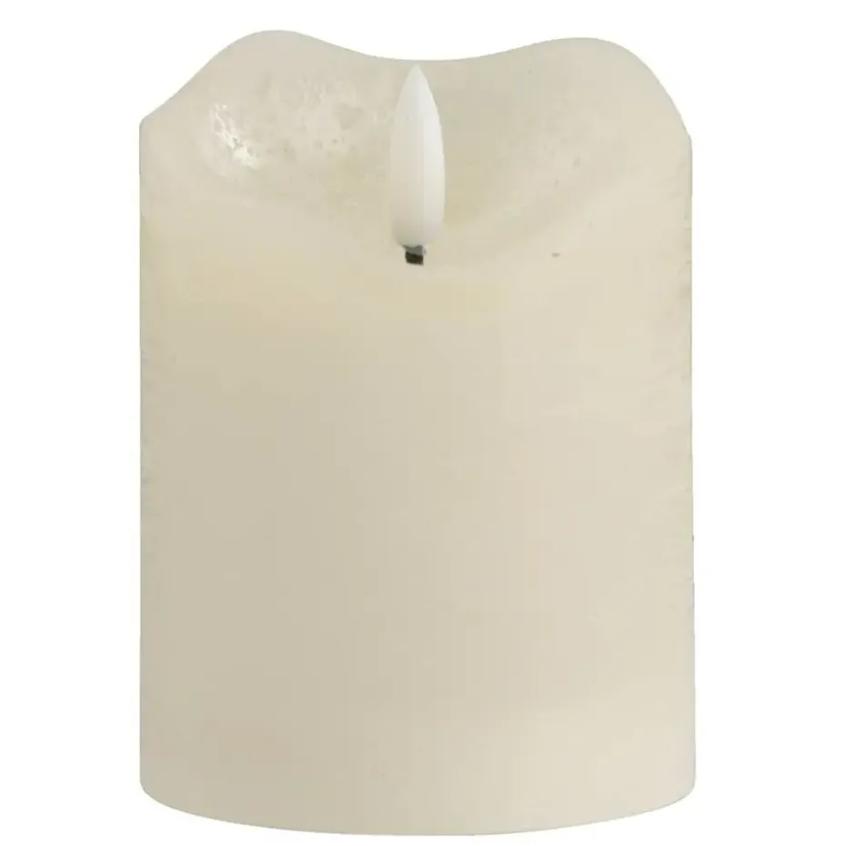 LED-kaars rustiek - off-white - 10xØ7,6 cm