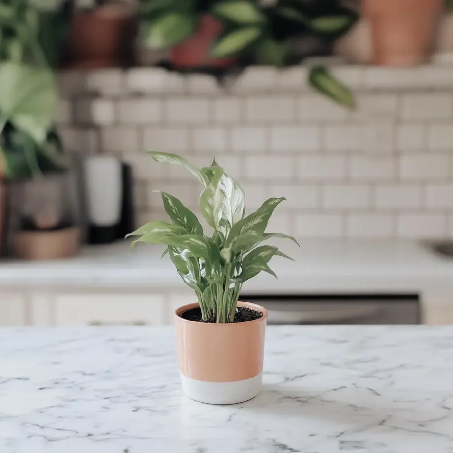Lepelplant - Set van 2 - Spathiphyllum 'Diamond' - Hoogte 40-50cm - ⌀12cm