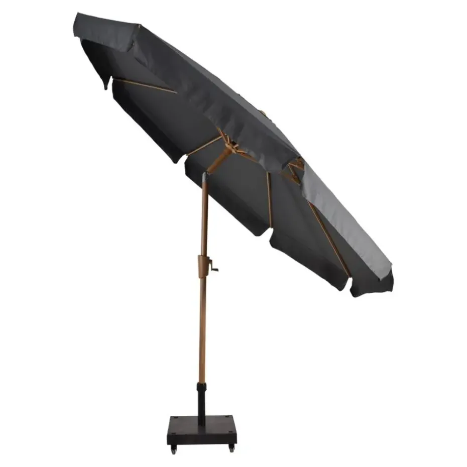 Les - Parasol Libra houtlook Ø3mtr - grijs