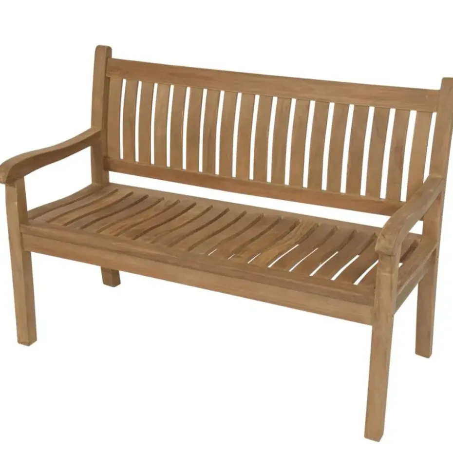 Les - Teak tuinbank gebogen rug 150 cm