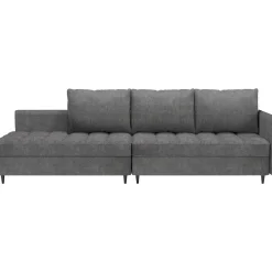 Lindhus - Bank met chaise longue omkeerbaar in stof grijs