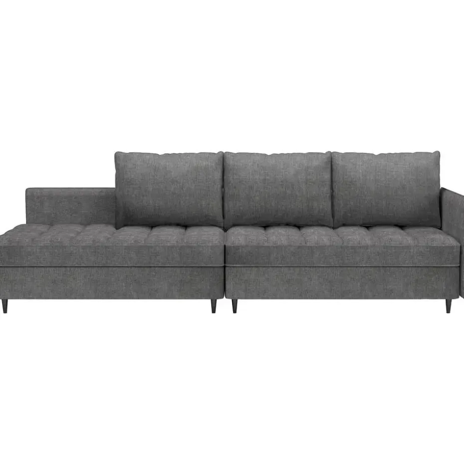 Lindhus - Bank met chaise longue omkeerbaar in stof grijs