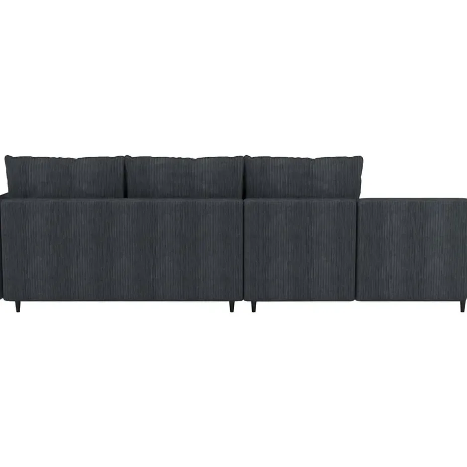 Lindhus - Bank met chaise longue omkeerbaar in corduroy antraciet