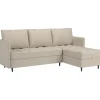 Lindhus - Bank met chaise longue omkeerbaar in stof crème