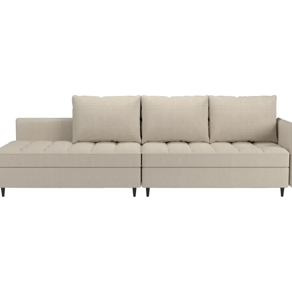 Lindhus - Bank met chaise longue omkeerbaar in stof crème