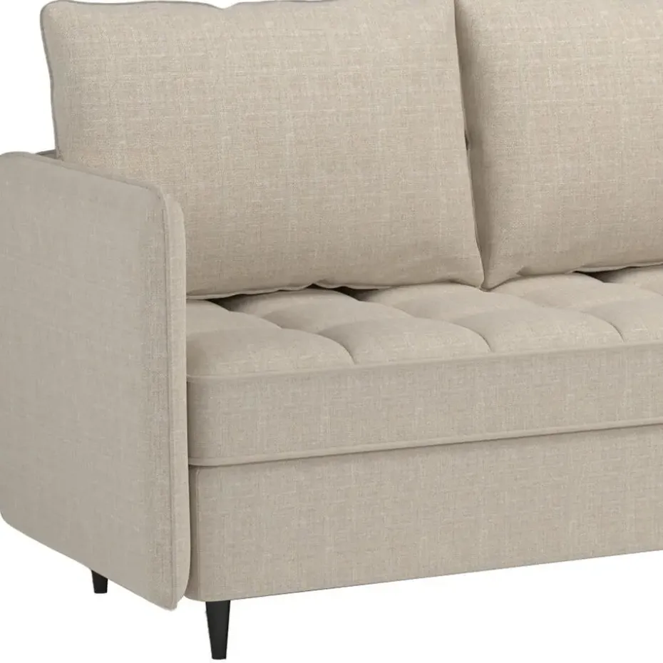 Lindhus - Bank met chaise longue omkeerbaar in stof crème