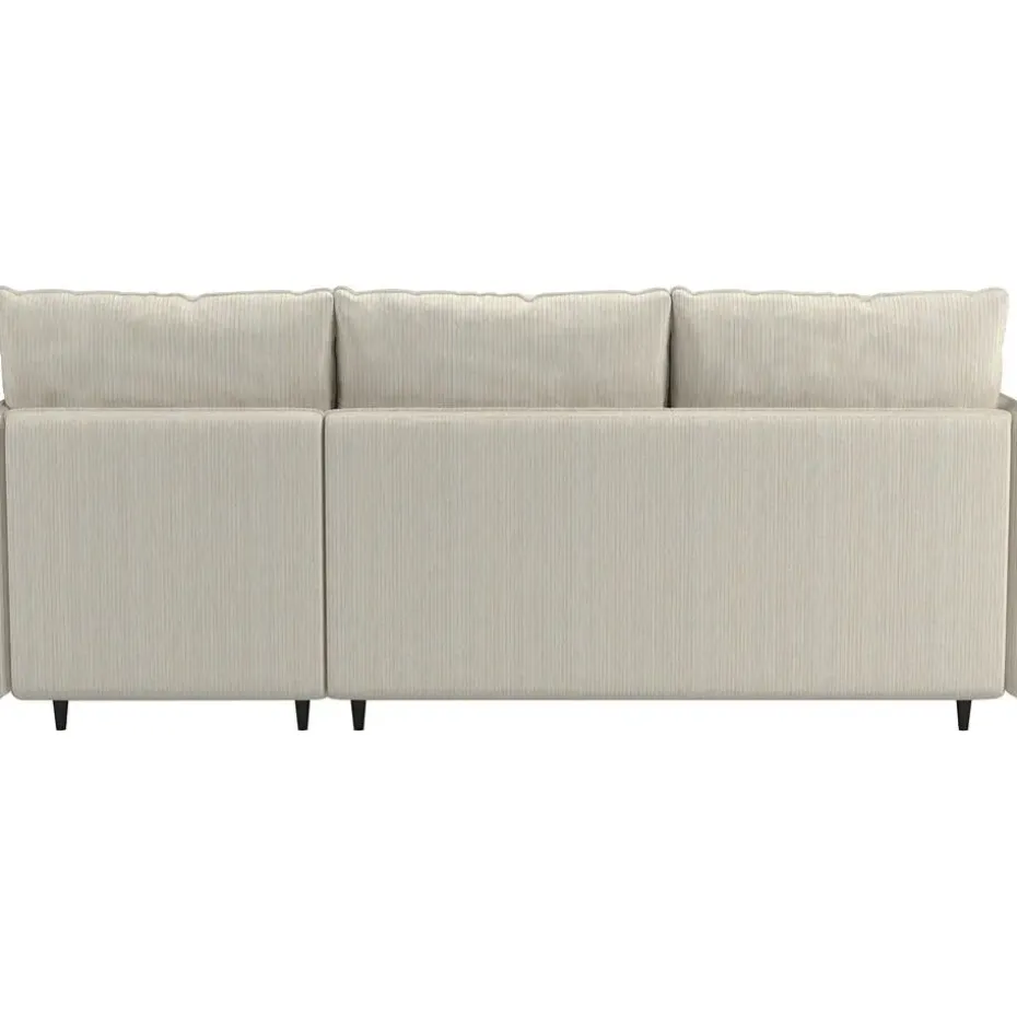 Lindhus - Bank met chaise longue omkeerbaar in corduroy crème
