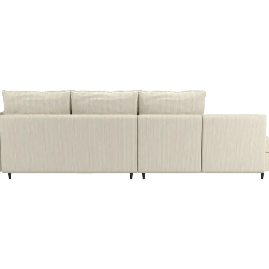 Lindhus - Bank met chaise longue omkeerbaar in corduroy crème