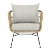 Lisomme Dax rotan tuinstoel naturel met kussens beige