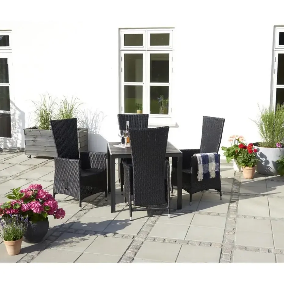 Lisomme Vinn tuintafel zwart - 90 x 90 cm