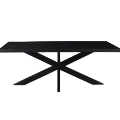 Livingfurn - e Zwart Eetkamertafel kala - Mango Hout - 200 cm