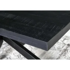 Livingfurn - e Zwart Eetkamertafel kala - Mango Hout - 200 cm