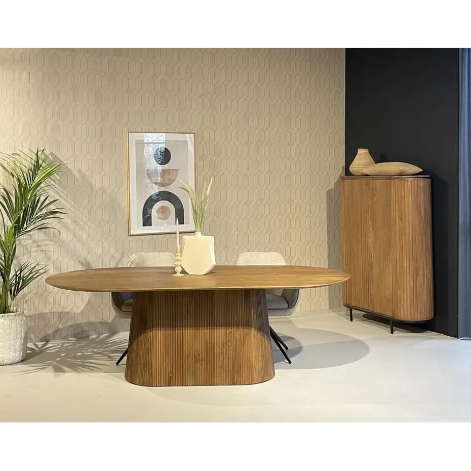 Livingfurn - Eetkamertafel Salvator 200cm - Mangohout