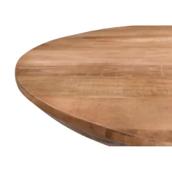 Livingfurn - Eetkamertafel Jesper Round 130cm - Mangohout / Gecoat Staal