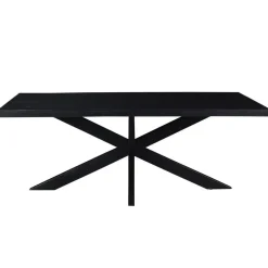 Livingfurn - Moderne Zwarte Eetkamertafel - Spider - Mangohout - 180 cm