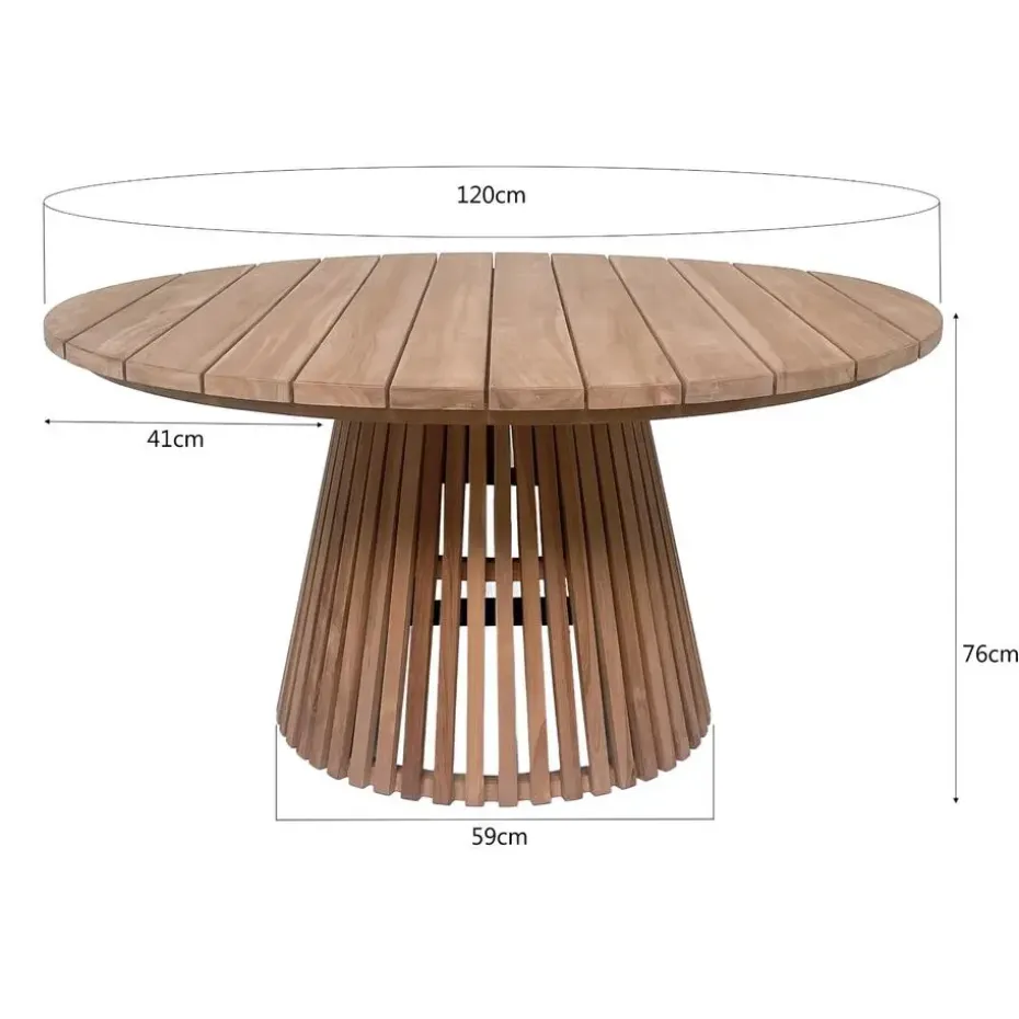 Livingfurn - Tuintafel - Cindo 120cm - Bruin
