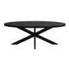 Livingfurn - Zwart Ovale Eetkamertafel - - Mango Hout - 210 cm