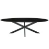 Livingfurn - Zwarte Eetkamertafel Oslo Ovaal - Acasia Hout - 240cm