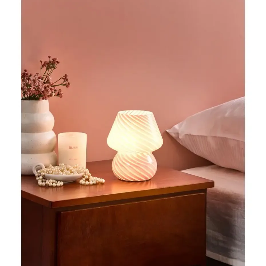 LOBO - Tafellamp - Roze - Glas