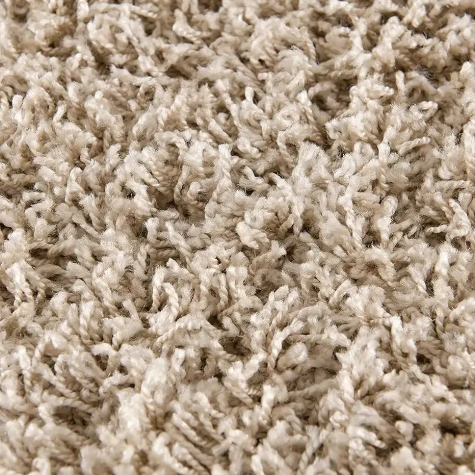 Loca Shaggy Rond Vloerkleed Beige Hoogpolig - 200 CM ROND