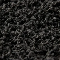 Loca Shaggy Rond Vloerkleed Zwart Hoogpolig - 120 CM ROND