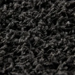 Loca Shaggy Rond Vloerkleed Zwart Hoogpolig - 120 CM ROND