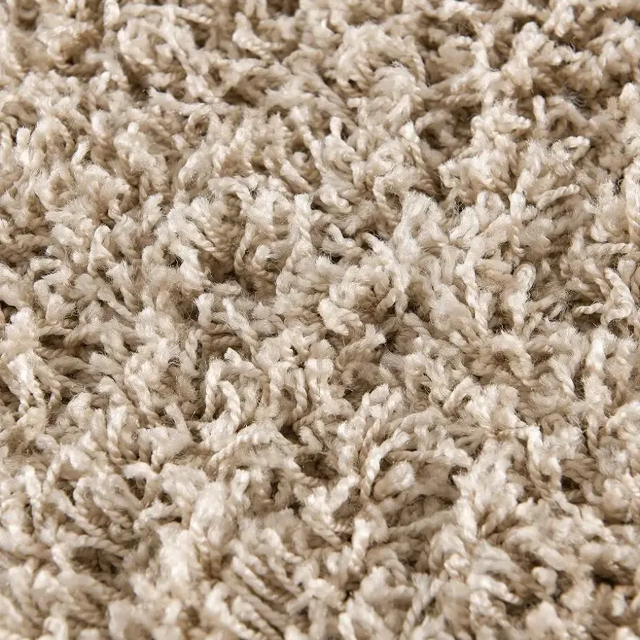 Loca Shaggy Rond Vloerkleed Beige Hoogpolig - 120 CM ROND