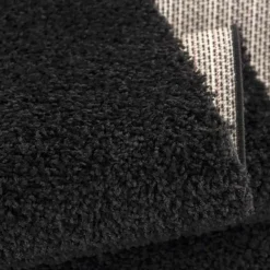Loca Shaggy Vloerkleed – Modern Uni Effen – Zwart Hoogpolig & Zacht - 120x170 CM